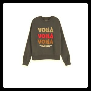 Black Cotton Towelled Artwork Sweater